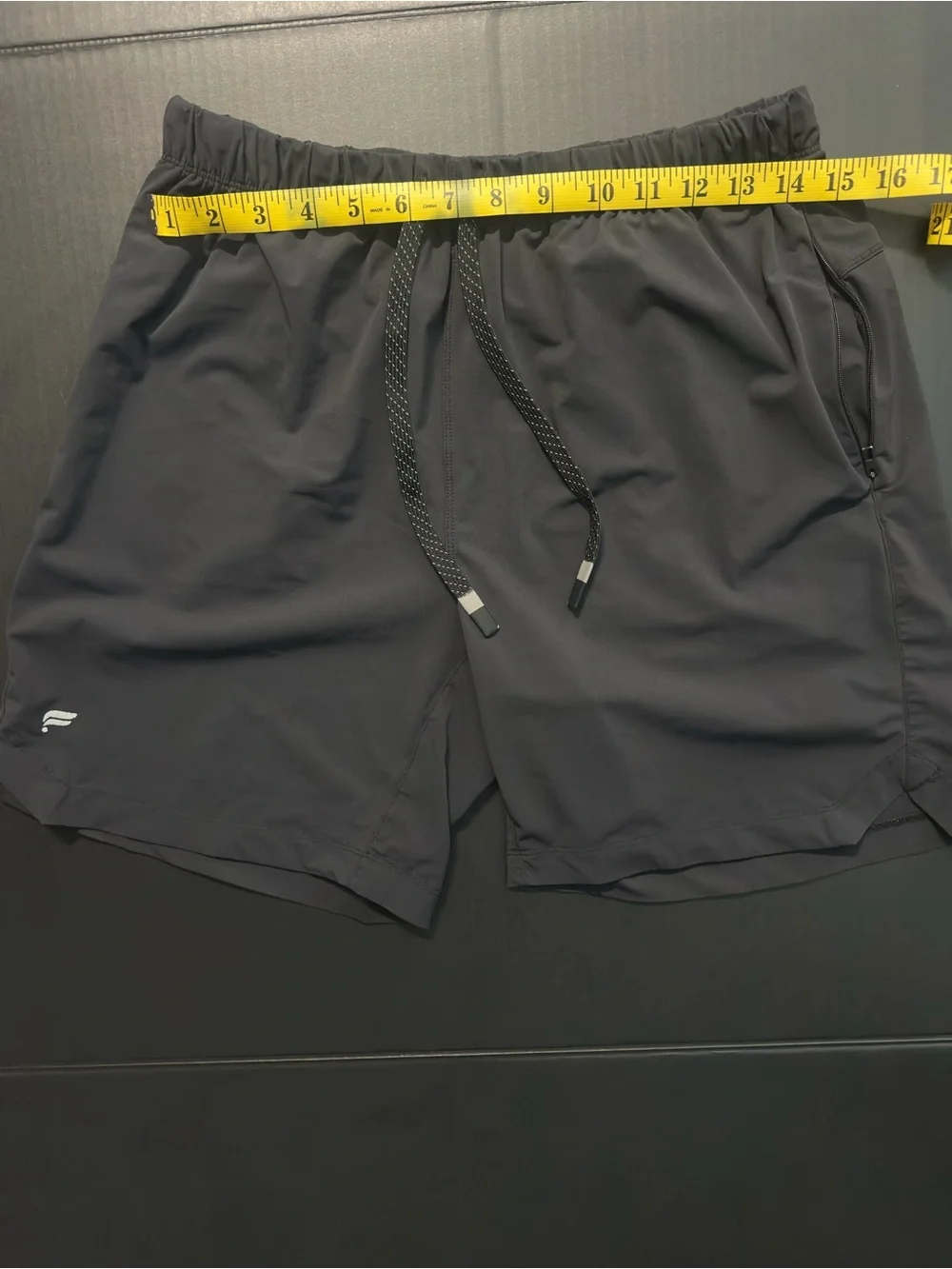 Fabletics Men's Athletic Shorts in Black with Reflective Logo